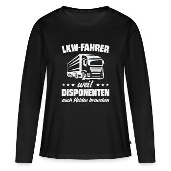 Truck Driver Truck Driver Trucker Truck Driver - Women's Premium Organic Long Sleeve Shirt - black - Front - Julia (174cm)