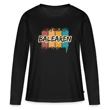 Geschenk für Balearen - Frauen Premium Bio Langarmshirt - Schwarz - Vorne - Julia (174cm)