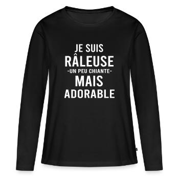 I'm grumpy but adorable - Women's Premium Organic Long Sleeve Shirt - black - Front - Julia (174cm)