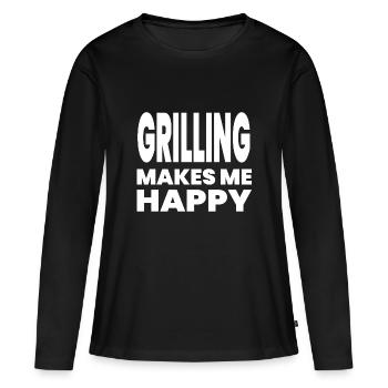 Griller - T-shirt manches longues Premium bio Femme - noir - Devant - Julia (174cm)
