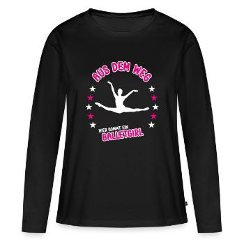 Ballet Ballet Ballet Danseuse Ballerine - T-shirt manches longues Premium bio Femme - noir - Devant - Julia (174cm)