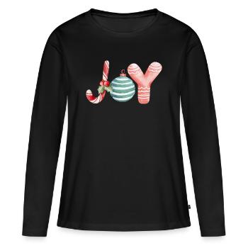 Joy Christmas Scripture Ornament - Women's Premium Organic Long Sleeve Shirt - black - Front - Julia (174cm)