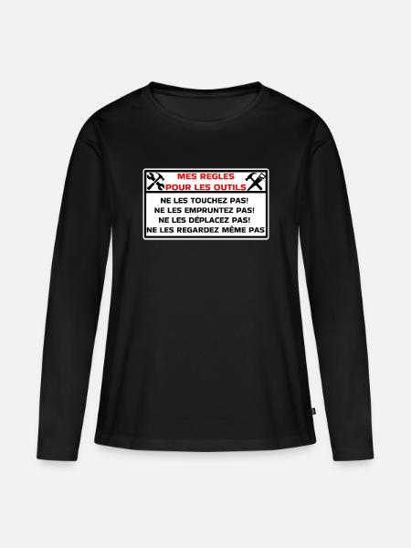 Outils - T-shirt manches longues Premium bio Femme - noir