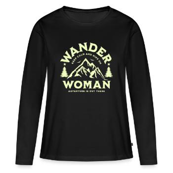 Femme errante - T-shirt manches longues Premium bio Femme - noir - Devant - Julia (174cm)