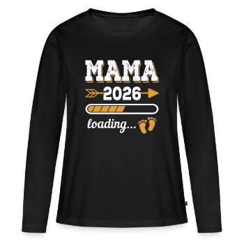 Mom 2026 Loading Future Mom Gift - Women's Premium Organic Long Sleeve Shirt - black - Front - Julia (174cm)