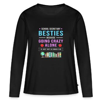 Secrétaire d’école Secrétaire d’école - T-shirt manches longues Premium bio Femme - noir - Devant - Julia (174cm)
