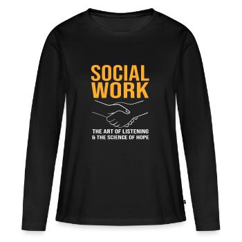 Social Worker Social Pedagogue Social Worker - Women's Premium Organic Long Sleeve Shirt - black - Front - Julia (174cm)