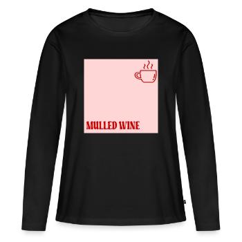 Chope à vin chaud - T-shirt manches longues Premium bio Femme - noir - Devant - Julia (174cm)