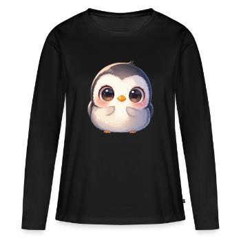Pingouins Pingouin - T-shirt manches longues Premium bio Femme - noir - Devant - Julia (174cm)