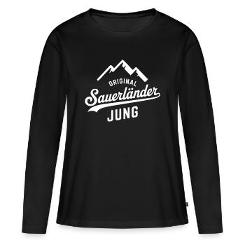 Sauerländer Jung Merch – Pride from the Sauerland - Women's Premium Organic Long Sleeve Shirt - black - Front - Julia (174cm)