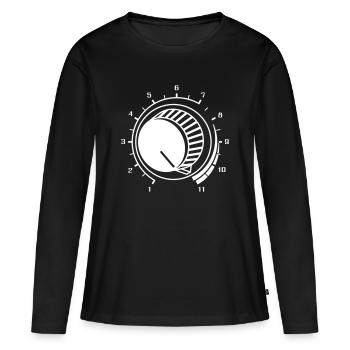 Volume, Monter le son, Volume, Musique, Fête, Son DJ - T-shirt manches longues Premium bio Femme - noir - Devant - Julia (174cm)