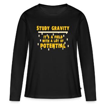 Physique Physicien Physique Étudiant en physique Professeur de physique - T-shirt manches longues Premium bio Femme - noir - Devant - Julia (174cm)