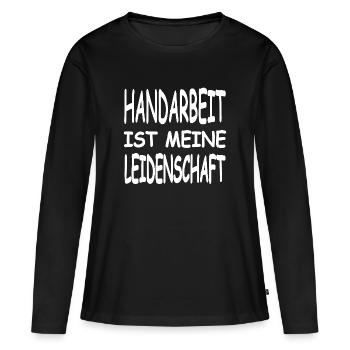 Travail manuel - T-shirt manches longues Premium bio Femme - noir - Devant - Julia (174cm)