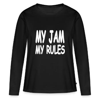 jam - Women's Premium Organic Long Sleeve Shirt - black - Front - Julia (174cm)