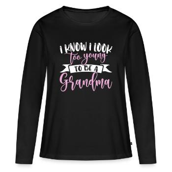 Oma Mama Geschenk Weihnachtsgeschenke Großmutter  - Frauen Premium Bio Langarmshirt - Schwarz - Vorne - Julia (174cm)