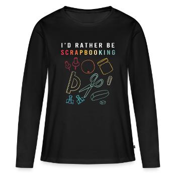 Scrapbook Scrapbooking - T-shirt manches longues Premium bio Femme - noir - Devant - Julia (174cm)