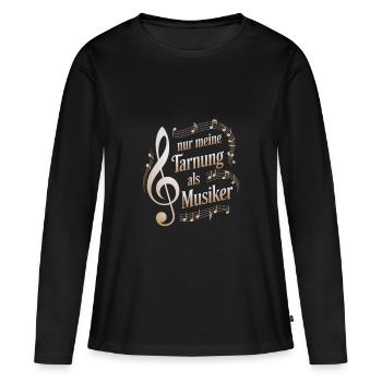 Métier de personnalisateur - mon camouflage en tant que musicien - T-shirt manches longues Premium bio Femme - noir - Devant - Julia (174cm)