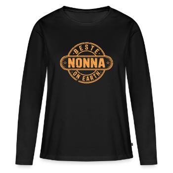 Best Nonna Italian Gift Grandma - Women's Premium Organic Long Sleeve Shirt - black - Front - Julia (174cm)