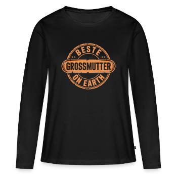 Beste Grossmutter Geschenk Oma - Frauen Premium Bio Langarmshirt - Schwarz - Vorne - Julia (174cm)