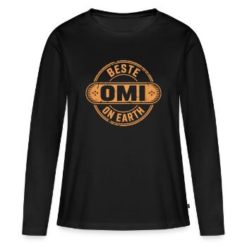 Beste Omi Geschenk Oma - Frauen Premium Bio Langarmshirt - Schwarz - Vorne - Julia (174cm)