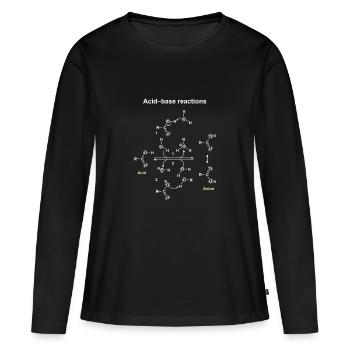 Réactions Acide Base Illustrées - T-shirt manches longues Premium bio Femme - noir - Devant - Julia (174cm)