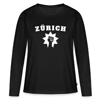 Zurich - Women's Premium Organic Long Sleeve Shirt - black - Front - Julia (174cm)