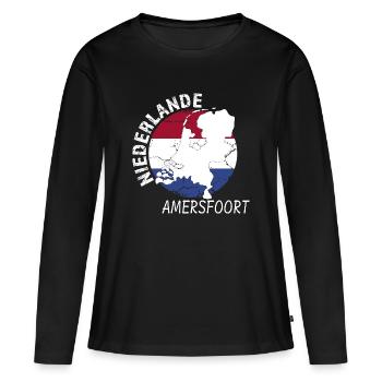 Amersfoort - Frauen Premium Bio Langarmshirt - Schwarz - Vorne - Julia (174cm)