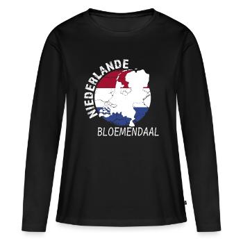 Bloemendaal - Frauen Premium Bio Langarmshirt - Schwarz - Vorne - Julia (174cm)