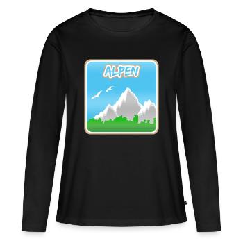 Bergsteigen Alpen - Frauen Premium Bio Langarmshirt - Schwarz - Vorne - Julia (174cm)