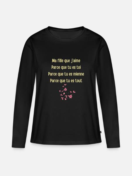 Bedingungslose Liebe für meine Tochter - Frauen Premium Bio Langarmshirt - Schwarz
