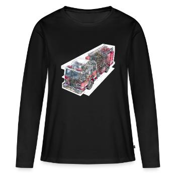 Technologie de détail des camions de pompiers - T-shirt manches longues Premium bio Femme - noir - Devant - Julia (174cm)