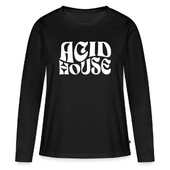 Logo typographique de l’Acid House - T-shirt manches longues Premium bio Femme - noir - Devant - Julia (174cm)