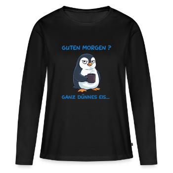 Dünnes Eis Mood - Frauen Premium Bio Langarmshirt - Schwarz - Vorne - Julia (174cm)