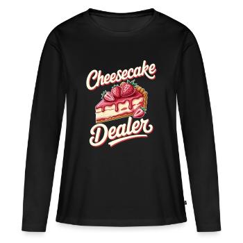 Gâteau - T-shirt manches longues Premium bio Femme - noir - Devant - Julia (174cm)