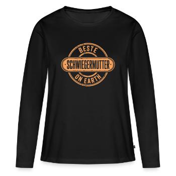 Meilleur cadeau de belle-mère - T-shirt manches longues Premium bio Femme - noir - Devant - Julia (174cm)