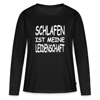 Dormir - T-shirt manches longues Premium bio Femme - noir - Devant - Julia (174cm)