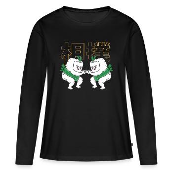 sumo - T-shirt manches longues Premium bio Femme - noir - Devant - Julia (174cm)
