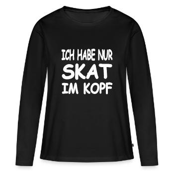 Skat - Women's Premium Organic Long Sleeve Shirt - black - Front - Julia (174cm)