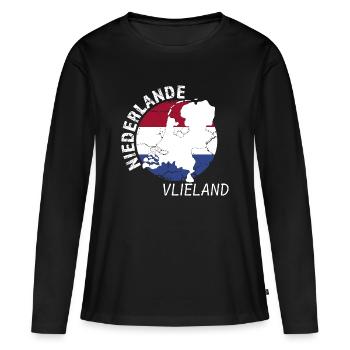 Vlieland - Frauen Premium Bio Langarmshirt - Schwarz - Vorne - Julia (174cm)