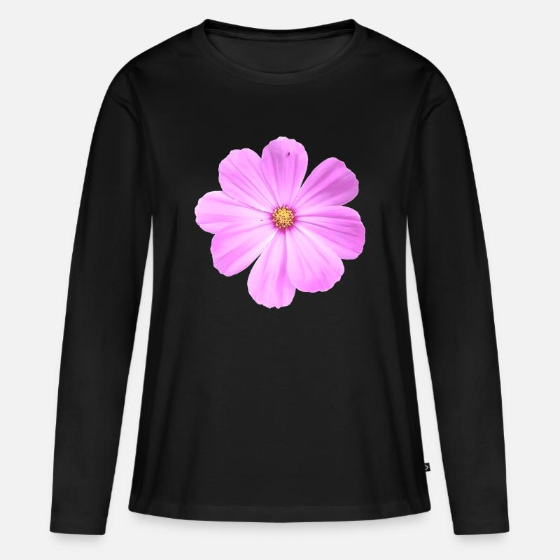 Blume - Frauen Premium Bio Langarmshirt - Schwarz
