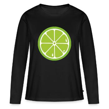 Limette Lime - Women's Premium Organic Long Sleeve Shirt - black - Front - Julia (174cm)