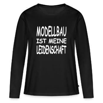 Modellbau - Frauen Premium Bio Langarmshirt - Schwarz - Vorne - Julia (174cm)