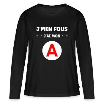 Driver's license humor - Women's Premium Organic Long Sleeve Shirt - black - Front - Julia (174cm)