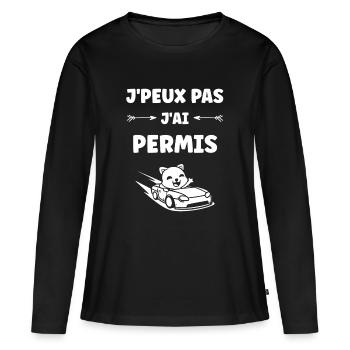 jeune permis, jeune conducteur, permis de conduire - T-shirt manches longues Premium bio Femme - noir - Devant - Julia (174cm)