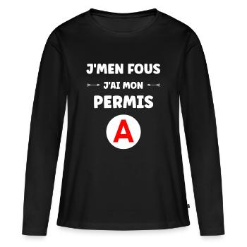 Driver's license humor - Women's Premium Organic Long Sleeve Shirt - black - Front - Julia (174cm)