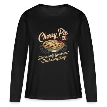 Boulangerie Vintage Publicité - T-shirt manches longues Premium bio Femme - noir - Devant - Julia (174cm)