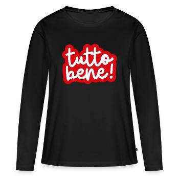 « Tutto bene ! » - T-shirt manches longues Premium bio Femme - noir - Devant - Julia (174cm)