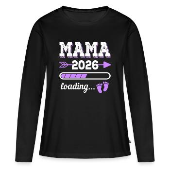 Mama 2026 Loading Schwangerschaft Geschenkidee - Frauen Premium Bio Langarmshirt - Schwarz - Vorne - Julia (174cm)