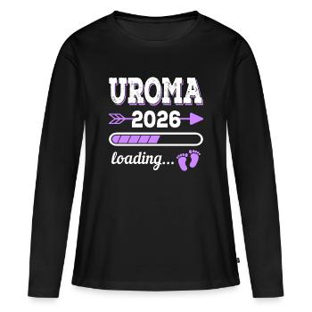 Uroma 2026 Loading Schwangerschaft Geschenkidee - Frauen Premium Bio Langarmshirt - Schwarz - Vorne - Julia (174cm)
