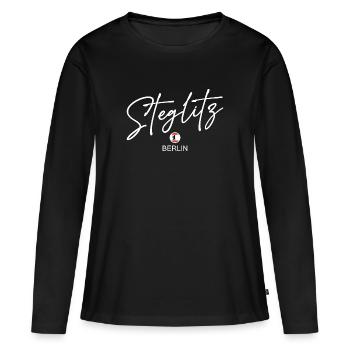 Steglitz - Drapeau de Berlin - Ours de Berlin - T-shirt manches longues Premium bio Femme - noir - Devant - Julia (174cm)